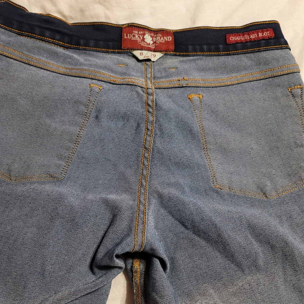 LUCKY BRAND CHARLIE BABY BOOT JEAN Vintage Low Rise Boot Cut Denim stretch comfy - Picture 7 of 16